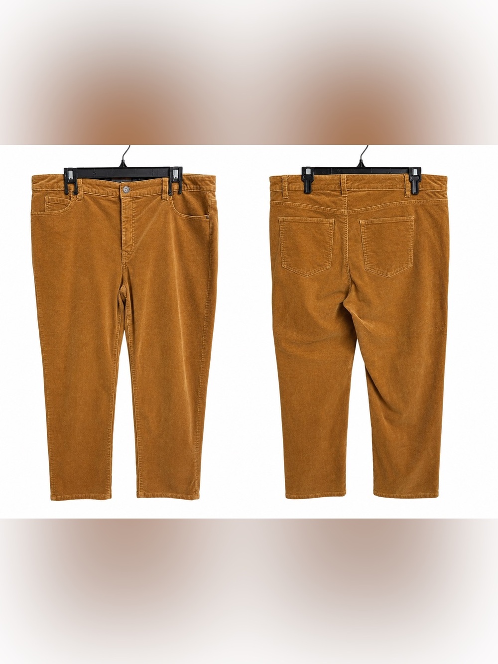 Talbots Women’s 14WP Camel Corduroy Straight Leg Pants Petite Plus Cotton